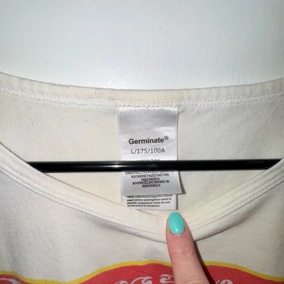 Vintage White Tee with Vibrant Tarot Sun ☀️ Eye 👁️ Graphic - Picture 5 of 8